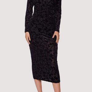 Lost + Wander Black Floral Long Sleeve Dress